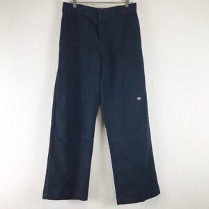 Dickies Loose Fit Double Knee Work Pants Straight Leg High Rise Dark Navy 32x32
